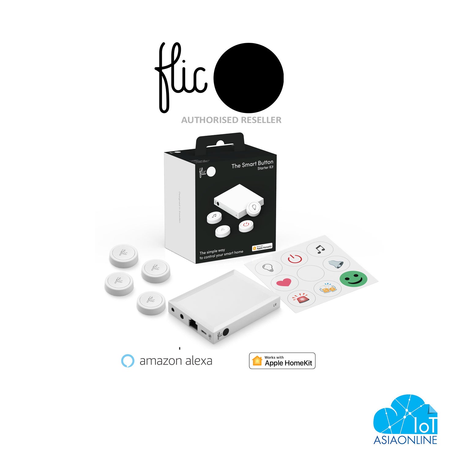 Flic 2 Smart button - Trigger Alexa & Apple HomeKit - Starter kit